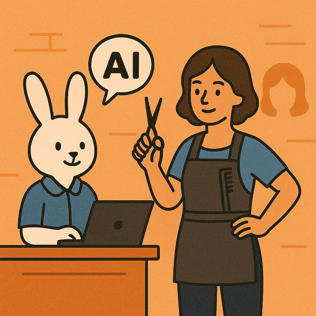 Stylist managing bookings with AI